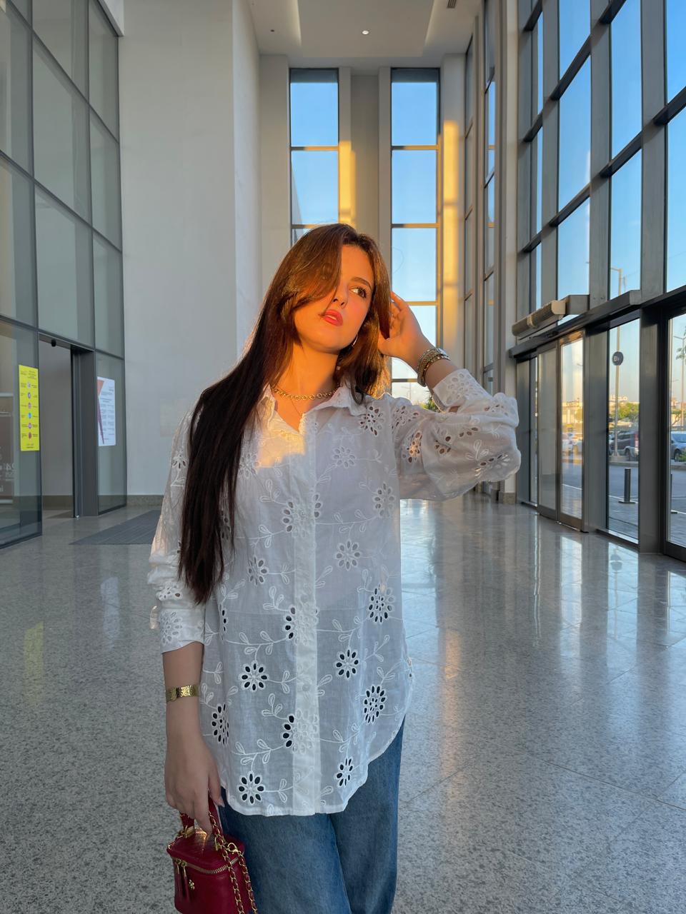 lace white shirt
