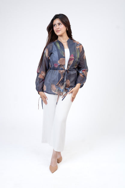 Flore Blouse in Navy