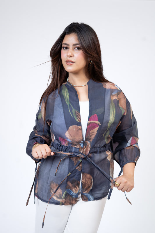 Flore Blouse in Navy