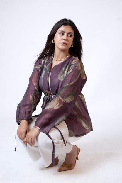 Flore blouse in BURGUNDY